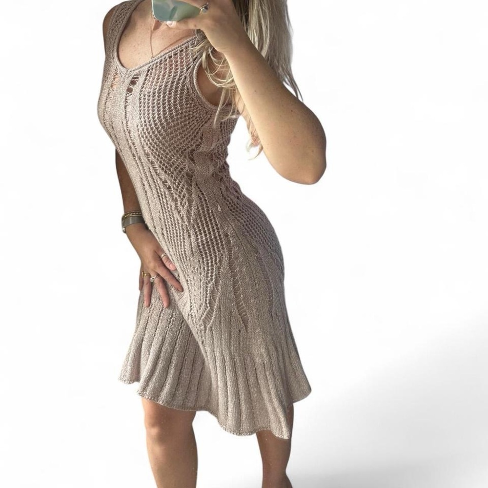 Simply Vera Vera Wang Beige Knit Midi Dress